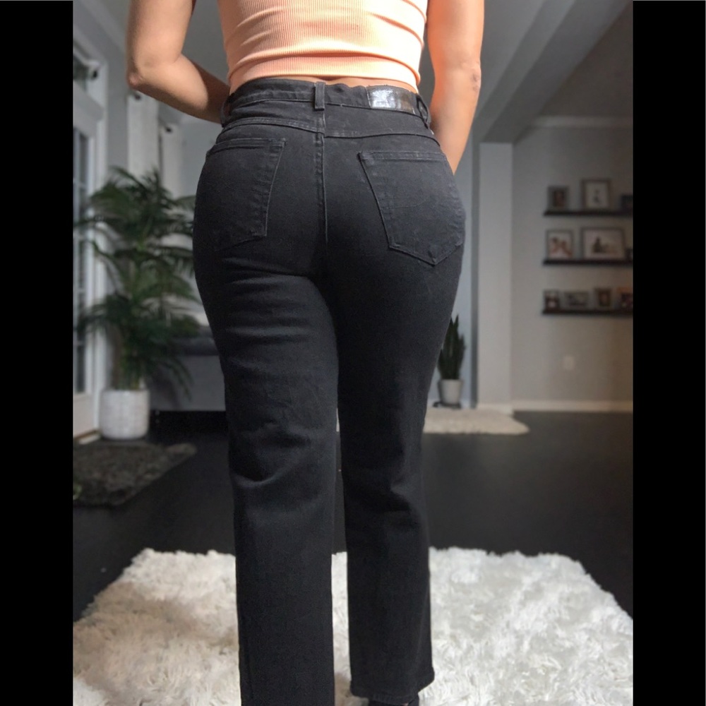 Vintage High waisted black mom jeans size 8p/27